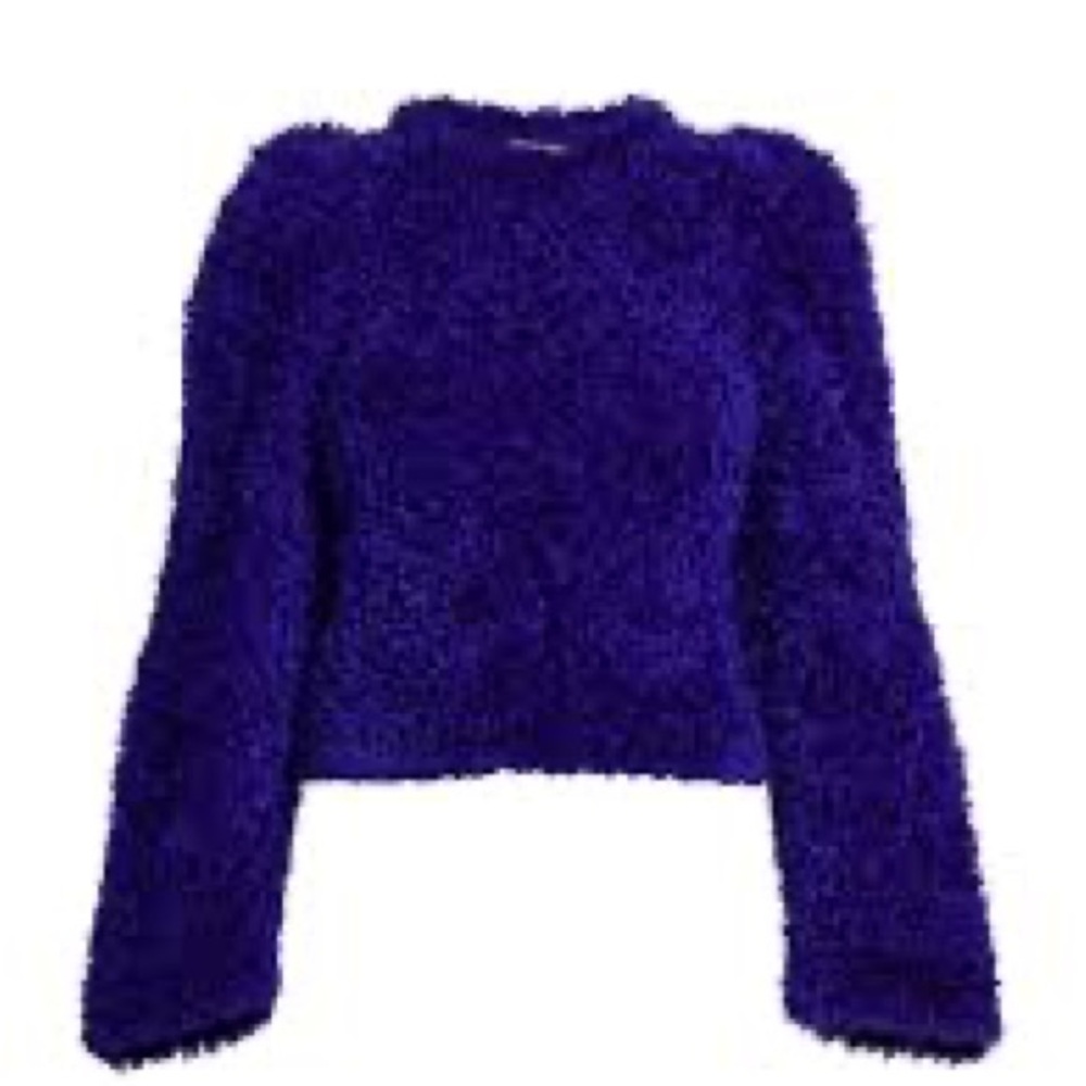 Stella McCartney Furry Textured Knit Cropped Jumper